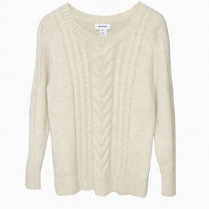 Old Navy Cream Cable Knit Sweater XL Cotton Blend Pullover